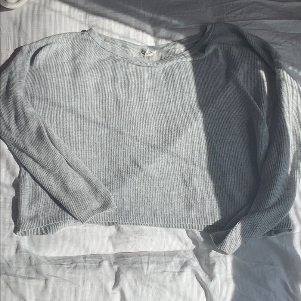 garage soft cropped grey sweater